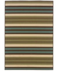 Classic stripes give your living space a chic and sporty look -- whether it's indoors or out! Made from soft and durable polypropylene, this indoor/outdoor area rug from Sphinx is tough, weather-resistant and easy to clean. (Clearance) Classic stripes give your living space a chic and sporty look -- whether it's indoors or out! Made from soft and durable polypropylene, this indoor/outdoor area rug from Sphinx is tough, weather-resistant and easy to clean. (Clearance)