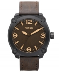 Rustic and natural in design, this casual timepiece from Fossil goes back to basics. Rustic and natural in design, this casual timepiece from Fossil goes back to basics.
