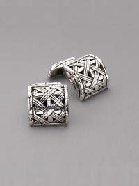 Sterling silver woven bamboo square cuff links. Handmade Imported Sterling silver woven bamboo square cuff links. Handmade Imported