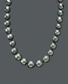 Whisk yourself away to Tahiti with this natural beauty. Belle de Mer's cultured Tahitian pearl necklace (9-10mm) has a 14k gold clasp.  Approximate length: 18 inches.