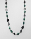 From the Bijoux Collection. A beautiful mix of semi-precious beads and sterling silver links in a long and elegant design. Malachite, green onyx, black onyx and hematiteSterling silverLength, about 36Toggle closureImported 