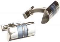 Kenneth Cole New York Men's Half Barrel Enamel Polished Cufflinks