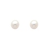 .925 Sterling Silver Rhodium Plated 4mm Pearl Stud Earrings with Screw-back for Children & Women