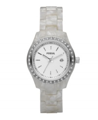 The perfect amount of shine, the perfect amount of marbled white, the Stella watch by Fossil. The perfect amount of shine, the perfect amount of marbled white, the Stella watch by Fossil.