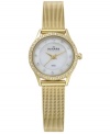 Make everyday sparkle with the crystal accents on this mesh bracelet watch by Skagen Denmark.