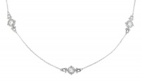 Sterling Silver 925 High Shine Finish Delicate Link Chain With Fancy Filigree Clear Round Brilliant Cut Sparkling CZ Connector Links CZ By The Yard 16 Link Necklace Sterling Silver 925 High Shine Finish Delicate Link Chain With Fancy Filigree Clear Round Brilliant Cut Sparkling CZ Connector Links CZ By The Yard 16 Link Necklace