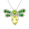 Meredith Leigh Sterling Silver Multi-gemstone Dragonfly Necklace