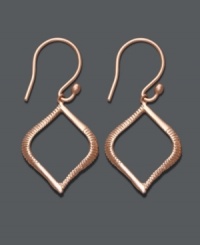 A unique look that's both subtle and stylish. Studio Silver's etched teardrop-shaped earrings come in an intricate, cut-out design crafted from 18K rose gold over sterling silver. Approximate drop: 1-1/2 inches. A unique look that's both subtle and stylish. Studio Silver's etched teardrop-shaped earrings come in an intricate, cut-out design crafted from 18K rose gold over sterling silver. Approximate drop: 1-1/2 inches.