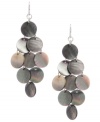 Seashore-inspired style. Kenneth Cole New York's beach-chic earring feature shimmery shells in a diamond-shaped pattern. Set in silver tone mixed metal. Approximate drop: 2-3/4 inches.