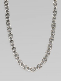 Alternating smooth and cable links create a dramatically long necklace that's both classic and of-the-moment with true Yurman style. Sterling silver Length, about 33¼ Spring ring clasp Imported