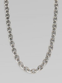 Alternating smooth and cable links create a dramatically long necklace that's both classic and of-the-moment with true Yurman style. Sterling silver Length, about 33¼ Spring ring clasp Imported Alternating smooth and cable links create a dramatically long necklace that's both classic and of-the-moment with true Yurman style. Sterling silver Length, about 33¼ Spring ring clasp Imported