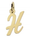 The perfect gift for Heather. This polished H initial charm features a pretty, small script design in 14k gold. Chain not included. Approximate length: 7/10 inch. Approximate width: 3/10 inch.