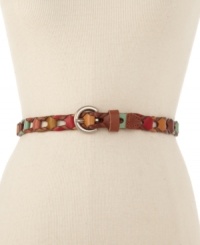 Variety is the spice of life. Up your unique factor with this woven skinny belt by Fossil. Variety is the spice of life. Up your unique factor with this woven skinny belt by Fossil.