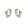 Silver Tone Men Unisex Huggie Earrings in Stainless Steel