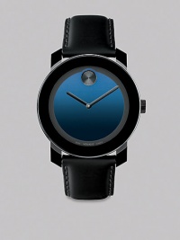 A sleek and modern timepiece designed with a minimalist style and Swiss quartz precision. Round bezelQuartz movementWater resistant to 3 ATMStainless steel/composite case: 42mm (1.65)Leather strapImported A sleek and modern timepiece designed with a minimalist style and Swiss quartz precision. Round bezelQuartz movementWater resistant to 3 ATMStainless steel/composite case: 42mm (1.65)Leather strapImported