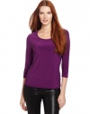 Vince Camuto Women's Allover Embellished Dolman Top, Sweet Plum, Large
