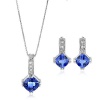 4 Ct.tw Tanzanite & White Sapphire Necklace & Earrings Set in Sterling Silver