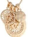 Anne Klein Lions Den Gold-Tone Lion Icon Shaky Frontal Pendant Necklace