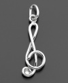 Keep your days filled with music and joy. This Rembrandt treble clef charm is crafted in sterling silver. Approximate drop: 1 inch.