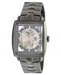 An exposé on the expert precision of Kenneth Cole New York, this handsome timepiece features self-winding motion that has nothing to hide. An exposé on the expert precision of Kenneth Cole New York, this handsome timepiece features self-winding motion that has nothing to hide.