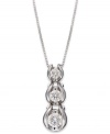 An elegant statement, three times over. Sirena's necklace features a three-stone pendant adorned with full-cut diamonds (1/2 ct. t.w.) for a look that's truly stunning. Set in 14k white gold. Approximate length: 18 inches. Approximate drop: 1/2 inch.