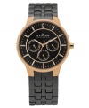 Signature Skagen Denmark details accent this rosy multi-function watch.