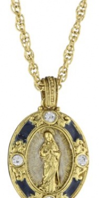 The Vatican Library Collection Blue Enamel Mary Pendant Necklace The Vatican Library Collection Blue Enamel Mary Pendant Necklace