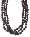 72 inches worth of bold beads are perfect for layering. Rope necklace crafted by Carolee features faceted jet beads (10 mm) set in hematite-plated mixed metal. Approximate length: 72 inches.