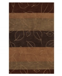 A richly-hued striped pattern melds with a stylized leaf motif, infusing your home with natural splendor. Rife with lush texture and detail, this luxurious area rug from Dalyn is beautifully hand tufted in polyester and acrylic, ensuring superior color retention and long-lasting wear. A richly-hued striped pattern melds with a stylized leaf motif, infusing your home with natural splendor. Rife with lush texture and detail, this luxurious area rug from Dalyn is beautifully hand tufted in polyester and acrylic, ensuring superior color retention and long-lasting wear.