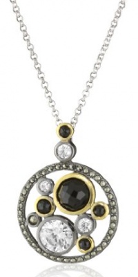 Judith Jack Midnight Sterling Silver-Gold Plate Multi-Stone Pendant Necklace Judith Jack Midnight Sterling Silver-Gold Plate Multi-Stone Pendant Necklace