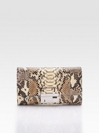 Exotic python skin adds sumptuous luxury to this slim flap bag finished with a detachable shoulder strap for versatility.Detachable shoulder strap, 20½ drop Buckle lock closure One outside pocket One inside open pocket Leather lining 9W X 6H X 1D Imported Exotic python skin adds sumptuous luxury to this slim flap bag finished with a detachable shoulder strap for versatility.Detachable shoulder strap, 20½ drop Buckle lock closure One outside pocket One inside open pocket Leather lining 9W X 6H X 1D Imported