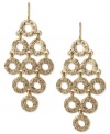 All that glitters is this pair of chandelier earrings from Kenneth Cole New York. Crafted from gold-tone mixed metal, the earrings truly sparkle. Item comes packaged in a signature Kenneth Cole New York Gift Box. Approximate drop: 2-3/8 inches.