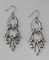 Free in spirit, these stylish Lucky Brand earrings feature attractive openwork. Crafted in vintage silvertone mixed metal. Approximate drop: 2-1/2 inches.