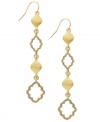 Well aren't you charming? Lauren by Ralph Lauren's breezy Kashmir earrings feature teardrops and cut-out cloud charms set in gold tone mixed metal. Approximate drop: 2-1/2 inches.