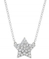 Super cute! This cubic zirconia (1/3 ct. t.w.) mini pendant is crafted in sterling silver finished in platinum, by CRISLU. Approximate length: 16 inches with 2-inch extender. Approximate drop: 1/4 inch.