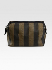 Sophisticated stripes adorn this travel essential finely crafted in treated leather.Zip closureLeather9W x 6H x 5DMade in Italy Sophisticated stripes adorn this travel essential finely crafted in treated leather.Zip closureLeather9W x 6H x 5DMade in Italy