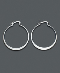 Make these subtly graduated sterling silver hoops part of your morning routine and you'll always be perfectly accessorized. Approximate diameter: 1 inch. Make these subtly graduated sterling silver hoops part of your morning routine and you'll always be perfectly accessorized. Approximate diameter: 1 inch.