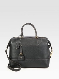 EXCLUSIVELY AT SAKS. Sumptuous pebble grain leather in contrasting tones is expertly-tailored into a perfectly-sized silhouette. Double top handles, 5 dropRemovable shoulder strap, 16½ dropTop zip closureOne outside zip pocket with signature lockProtective metal feetOne inside zip pocketTwo inside open pocketsFully lined11W X 7¾H X 5DMade in Italy EXCLUSIVELY AT SAKS. Sumptuous pebble grain leather in contrasting tones is expertly-tailored into a perfectly-sized silhouette. Double top handles, 5 dropRemovable shoulder strap, 16½ dropTop zip closureOne outside zip pocket with signature lockProtective metal feetOne inside zip pocketTwo inside open pocketsFully lined11W X 7¾H X 5DMade in Italy