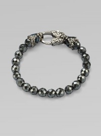 From the Silver Pop Superstud Collection. This beautifully, detailed piece features a strand of faceted hematite beaded with a stylized, rhodium plated sterling silver lobster clasp closure accented with rich, marquis London blue topaz stones. HematiteLondon blue topazRhodium plated sterling silverLength, about 7¾Lobster clasp closureImported From the Silver Pop Superstud Collection. This beautifully, detailed piece features a strand of faceted hematite beaded with a stylized, rhodium plated sterling silver lobster clasp closure accented with rich, marquis London blue topaz stones. HematiteLondon blue topazRhodium plated sterling silverLength, about 7¾Lobster clasp closureImported