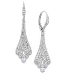 Add elegance to any look with the perfect sparkle. Eliot Danori's stunning leverback earrings feature cubic zirconias (3/8 ct. t.w.) and crystals for optimum shine. Set in rhodium-plated mixed metal. Approximate drop: 2 inches. Add elegance to any look with the perfect sparkle. Eliot Danori's stunning leverback earrings feature cubic zirconias (3/8 ct. t.w.) and crystals for optimum shine. Set in rhodium-plated mixed metal. Approximate drop: 2 inches.