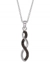 Everlasting beauty. Victoria Townsend's necklace and infinity-shaped pendant are set in sterling silver, with black diamond accents adding a lustrous touch. Approximate length: 18 inches. Approximate drop: 1-1/5 inches.