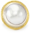 GURHAN Galapagos Silver and Gold White Mabe Pearl Ring, Size 7.5