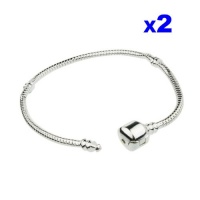 T-W-O Platinium Plated Starter Master Bracelets - Pandora Charms & Beads Compatible Silver Plated - (Available in Sizes 6, 6.5, 7, 7.5, 8, 8.5, 9 Inch Lengths) - Select Size From Drop Down Window T-W-O Platinium Plated Starter Master Bracelets - Pandora Charms & Beads Compatible Silver Plated - (Available in Sizes 6, 6.5, 7, 7.5, 8, 8.5, 9 Inch Lengths) - Select Size From Drop Down Window