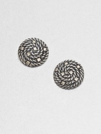 From the Cable Coil Collection. Brilliant diamonds sprinkled over a coiled cable design. Sterling silverDiamonds, .2 tcwSize, about .55Post backImported From the Cable Coil Collection. Brilliant diamonds sprinkled over a coiled cable design. Sterling silverDiamonds, .2 tcwSize, about .55Post backImported