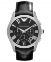 This Emporio Armani chronograph watch lends a classic touch with Roman numeral details.