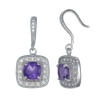 4.10 CT Cushion Cut Amethyst Earrings In Sterling Silver