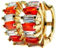 0.60 Inch 18k Brazilian Yellow Gold Filled Style Earrings, Emerald Radiant Shape Baguette Cut Alternating Round Shape Swarovski Crystal Elements Simulated White Diamond & Orange Red Citrine 0.60 Inch 18k Brazilian Yellow Gold Filled Style Earrings, Emerald Radiant Shape Baguette Cut Alternating Round Shape Swarovski Crystal Elements Simulated White Diamond & Orange Red Citrine