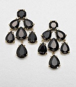 A polished style in 12k goldplating that will dress up any look. Plastic stones12k goldplated brassLength, about 2Post backImported 