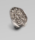 A pool of sparkling Swarovski crystals in an over-sized oval shape that truely makes a statement. Swarvoski crystalsRutheniumWidth, about 1½Imported