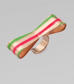 Bright enamel stripes make this charming design a stand-out piece. Rose goldtone plated sterling silverEnamelMade in Italy 